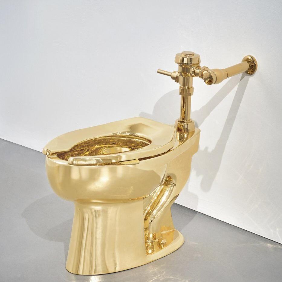 A solid gold toilet is up for auction with a $10 million starting price